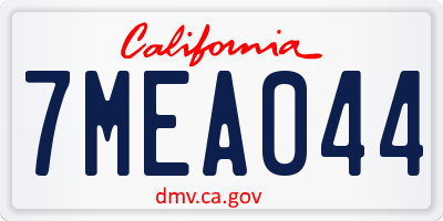 CA license plate 7MEA044