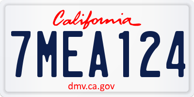 CA license plate 7MEA124