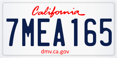 CA license plate 7MEA165