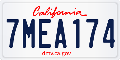 CA license plate 7MEA174