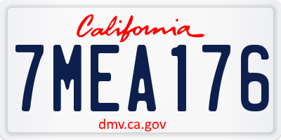 CA license plate 7MEA176