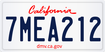 CA license plate 7MEA212