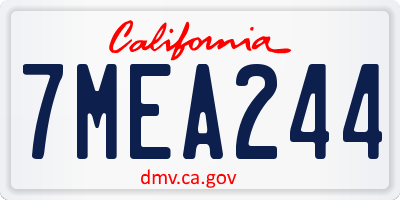 CA license plate 7MEA244