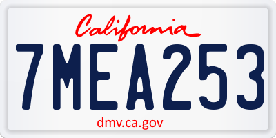 CA license plate 7MEA253