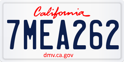 CA license plate 7MEA262