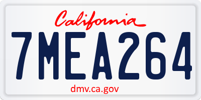 CA license plate 7MEA264