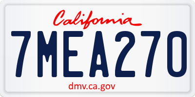 CA license plate 7MEA270