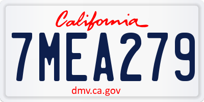 CA license plate 7MEA279