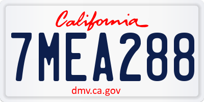 CA license plate 7MEA288