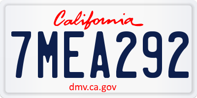 CA license plate 7MEA292