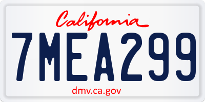 CA license plate 7MEA299