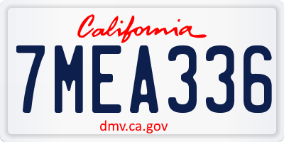 CA license plate 7MEA336