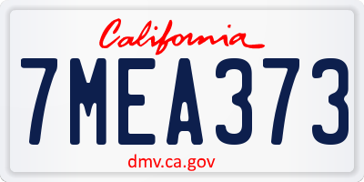 CA license plate 7MEA373