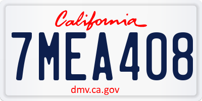 CA license plate 7MEA408