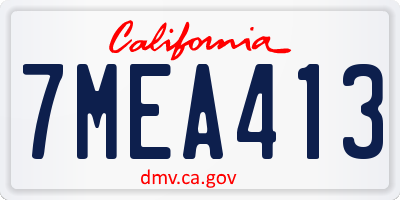 CA license plate 7MEA413