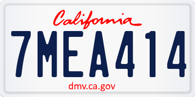 CA license plate 7MEA414