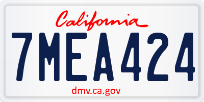 CA license plate 7MEA424