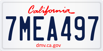 CA license plate 7MEA497