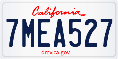 CA license plate 7MEA527
