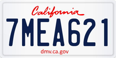 CA license plate 7MEA621