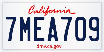 CA license plate 7MEA709