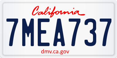 CA license plate 7MEA737