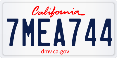 CA license plate 7MEA744