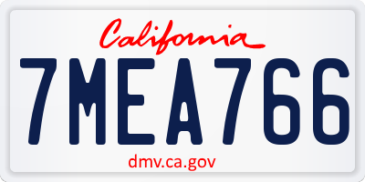 CA license plate 7MEA766