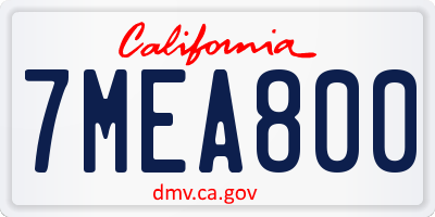 CA license plate 7MEA800