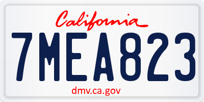CA license plate 7MEA823