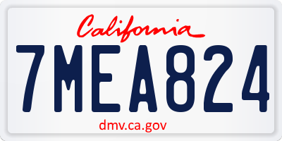 CA license plate 7MEA824