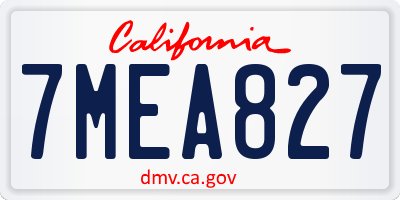 CA license plate 7MEA827