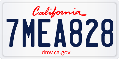 CA license plate 7MEA828