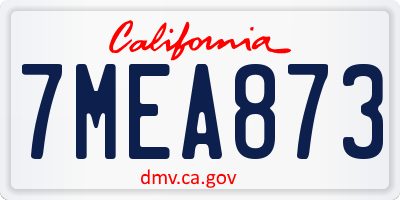 CA license plate 7MEA873