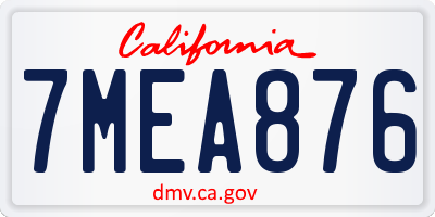 CA license plate 7MEA876