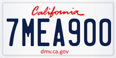 CA license plate 7MEA900