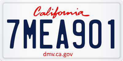 CA license plate 7MEA901