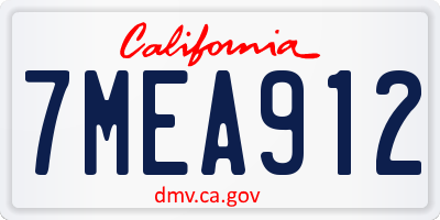 CA license plate 7MEA912