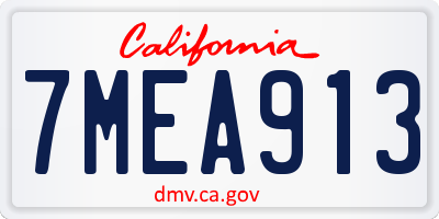 CA license plate 7MEA913