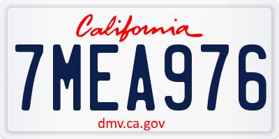 CA license plate 7MEA976