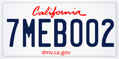 CA license plate 7MEB002