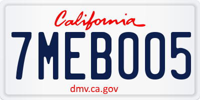 CA license plate 7MEB005
