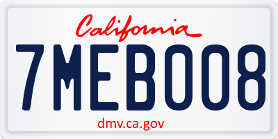 CA license plate 7MEB008