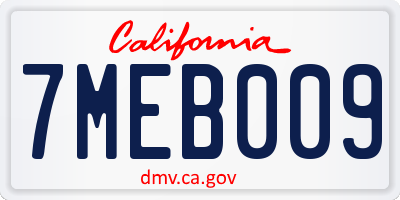 CA license plate 7MEB009