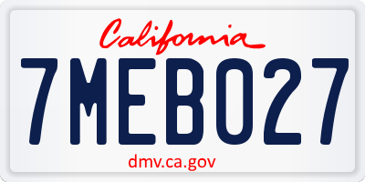 CA license plate 7MEB027