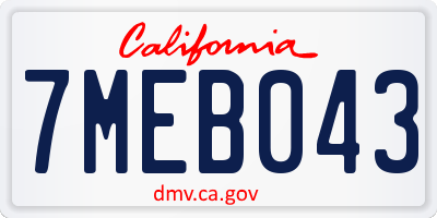 CA license plate 7MEB043