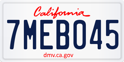 CA license plate 7MEB045