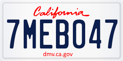 CA license plate 7MEB047