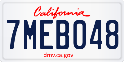 CA license plate 7MEB048