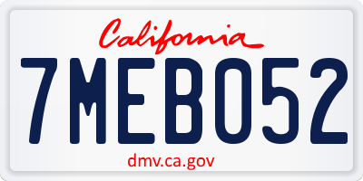 CA license plate 7MEB052